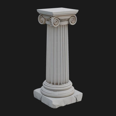 Fluted Stone Column Design 4 3D Print Model