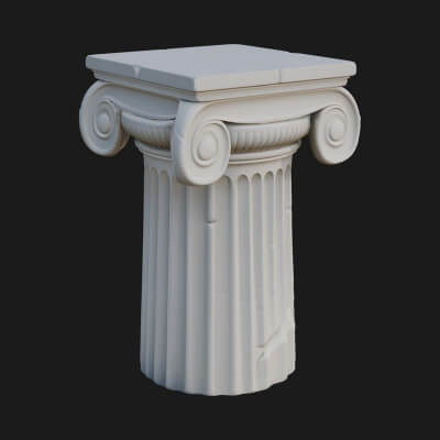 Fluted Stone Column Design 7 3D Print Model
