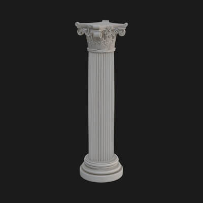 Fluted Stone Column Design 9 3D Print Model