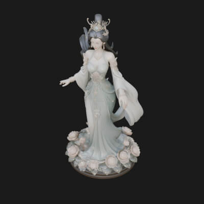 Flying Celestial Fairy Statue Design 3 3D Print Model