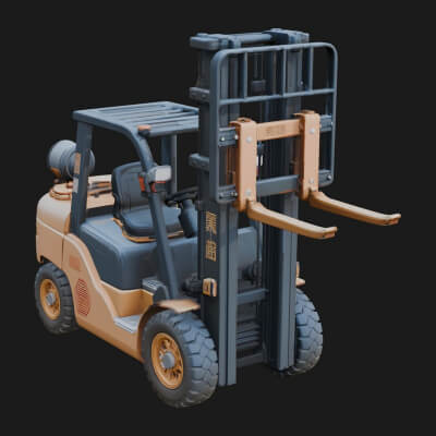 Forklift Truck Model Design 1 3D Print Model