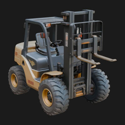 Forklift Truck Model Design 10 3D Print Model