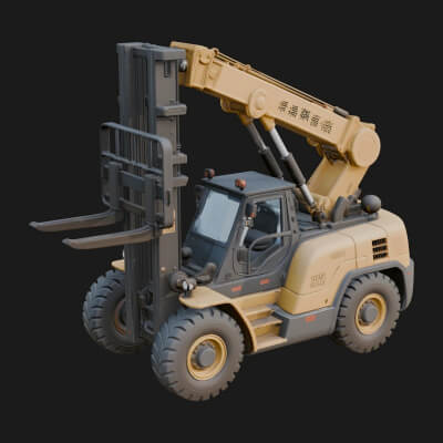 Forklift Truck Model Design 11 3D Print Model