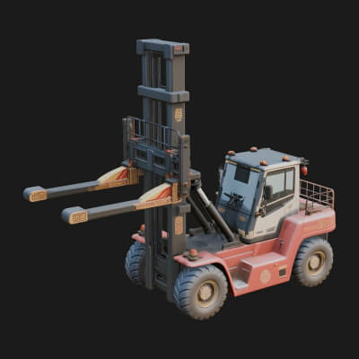 Forklift Truck Model Design 12 3D Print Model