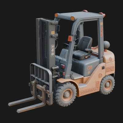 Forklift Truck Model Design 16 3D Print Model