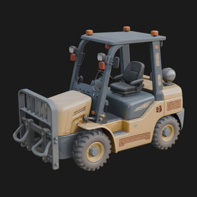 Forklift Truck Model Design 17 3D Print Model