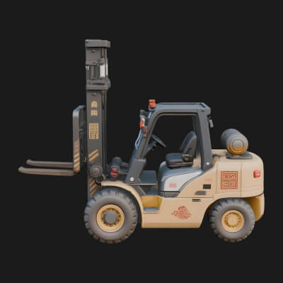 Forklift Truck Model Design 2 3D Print Model