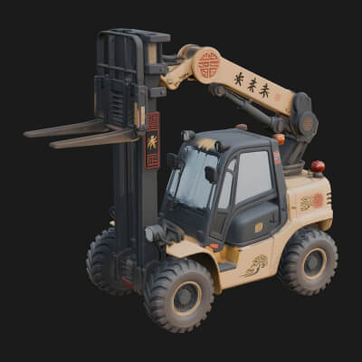 Forklift Truck Model Design 4 3D Print Model