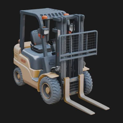 Forklift Truck Model Design 5 3D Print Model