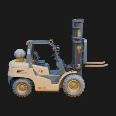 Forklift Truck Model Design 6 3D Print Model