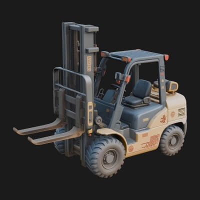 Forklift Truck Model Design 7 3D Print Model