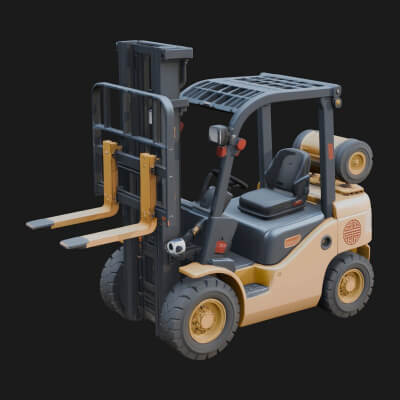 Forklift Truck Model Design 8 3D Print Model