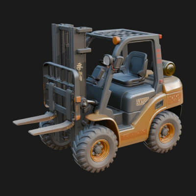 Forklift Truck Model Design 9 3D Print Model