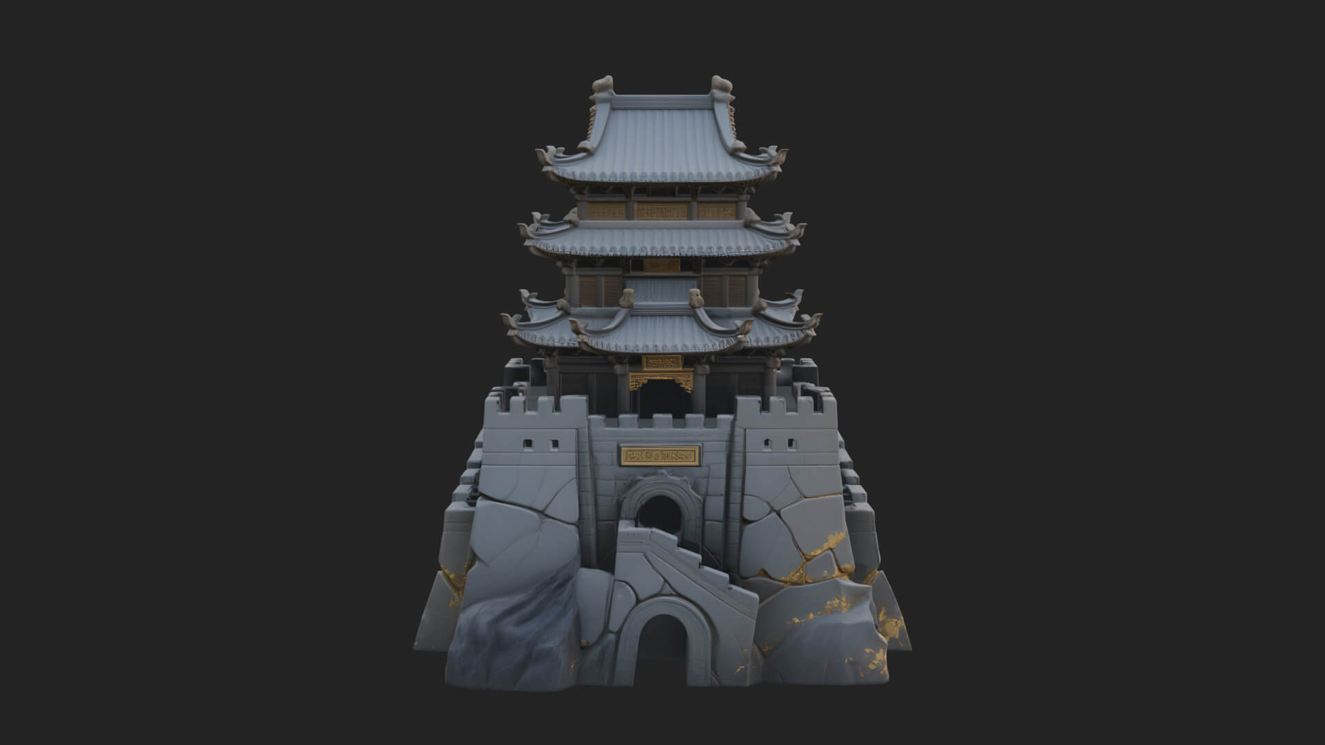 Fortified Pagoda Tower Design 1 3D Print Model 3D Model