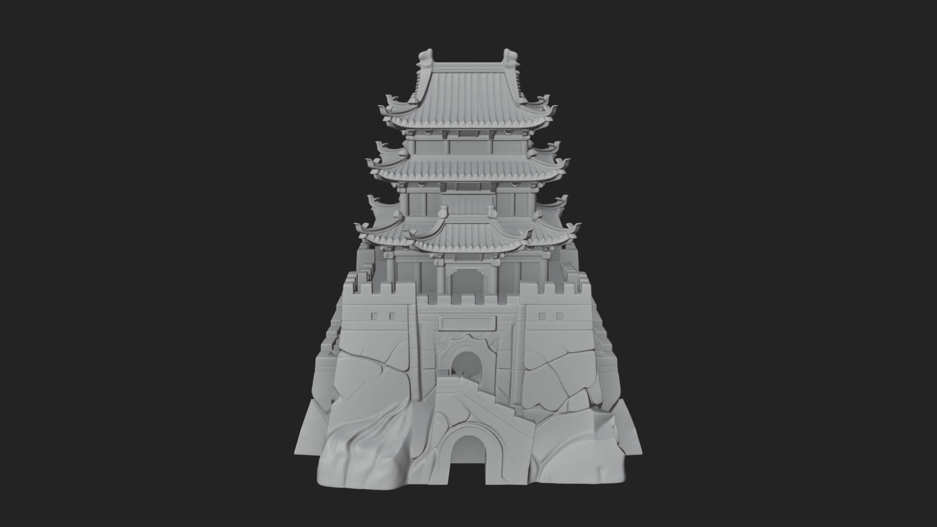 Fortified Pagoda Tower Design 1 3D Print Model 3D Model