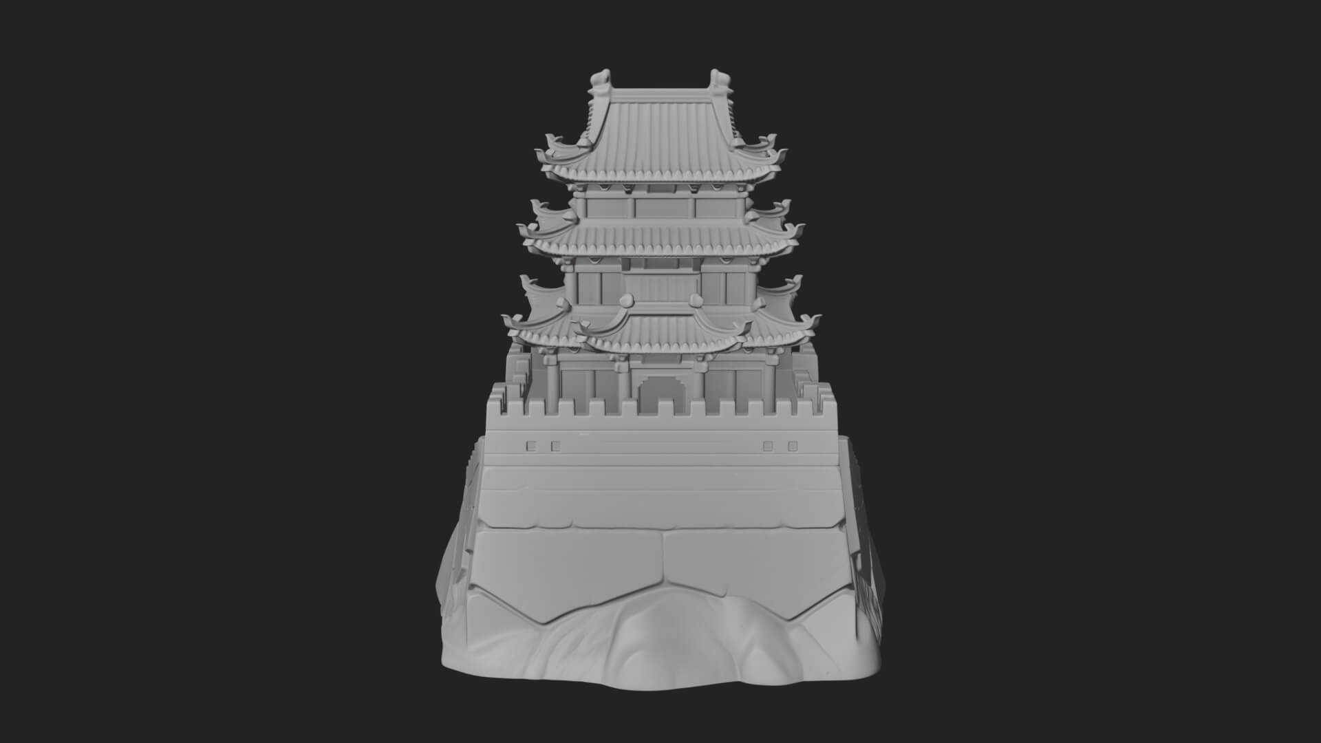 Fortified Pagoda Tower Design 1 3D Print Model 3D Model