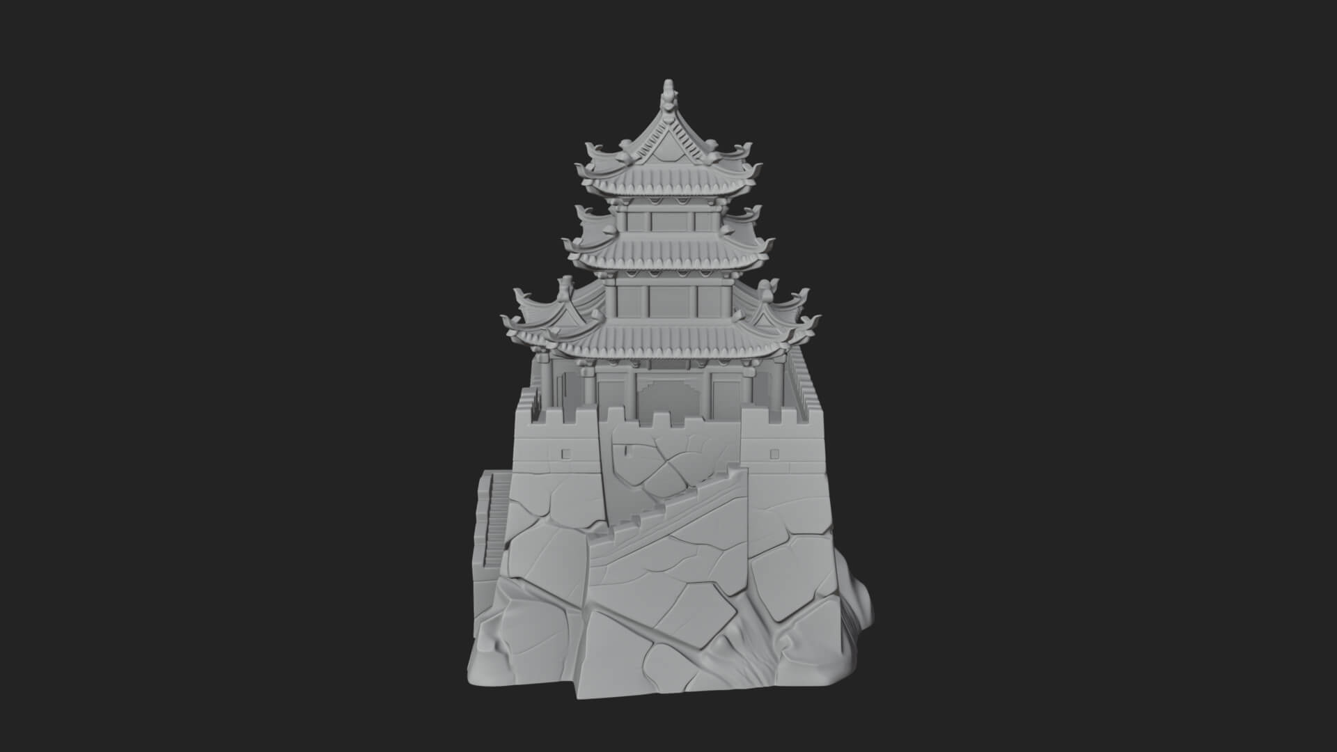 Fortified Pagoda Tower Design 1 3D Print Model 3D Model