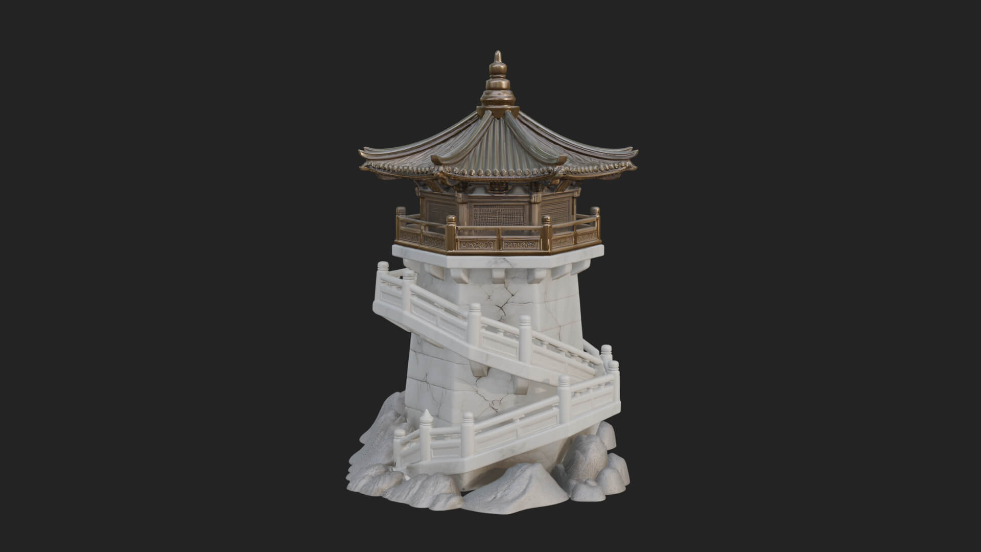 Fortified Pagoda Tower Design 10 3D Print Model 3D Model