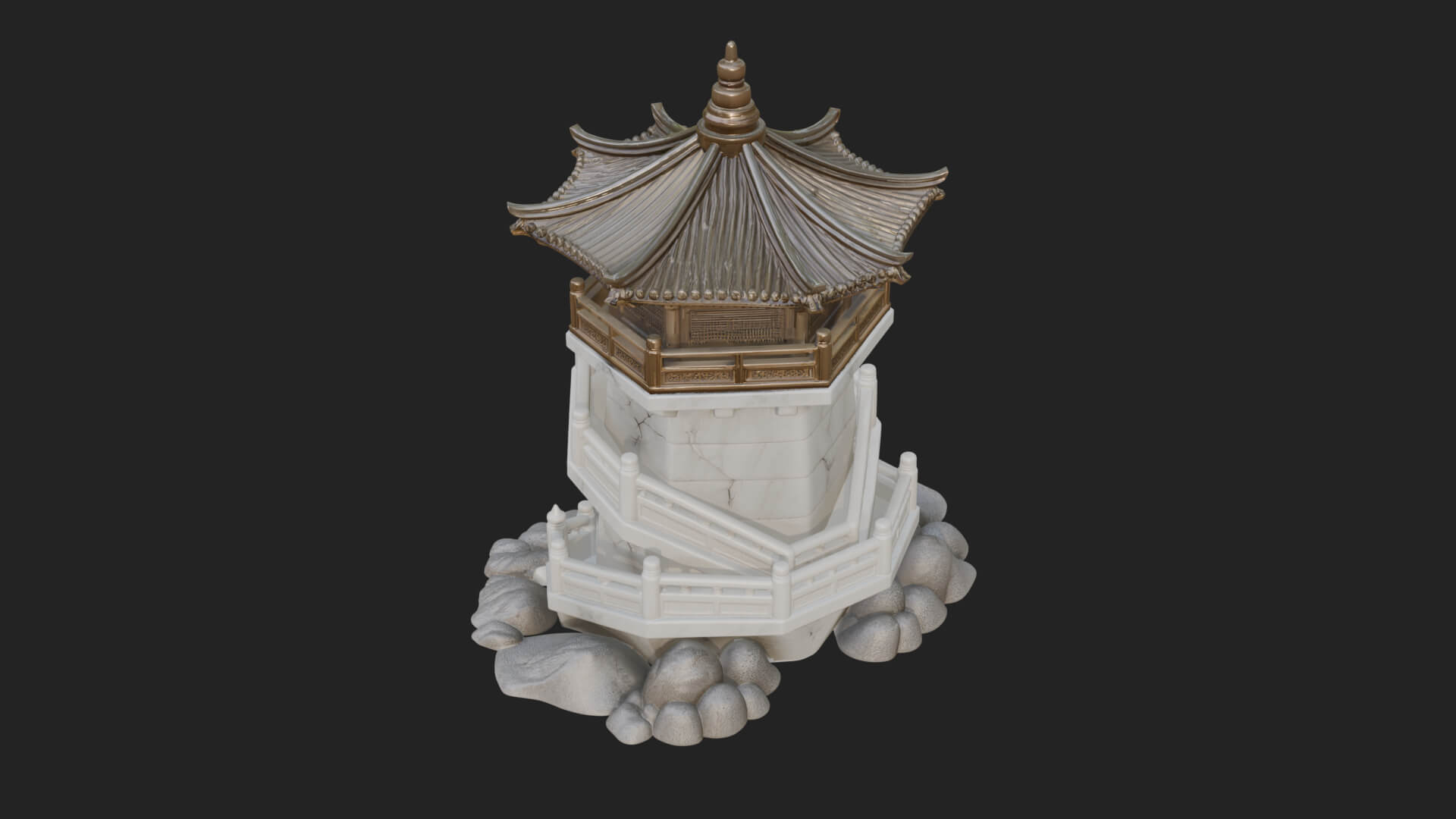 Fortified Pagoda Tower Design 10 3D Print Model 3D Model