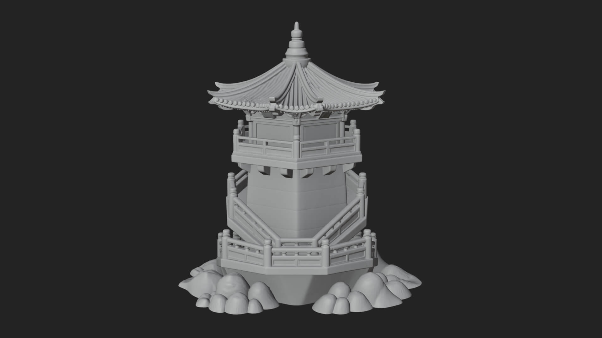 Fortified Pagoda Tower Design 10 3D Print Model 3D Model