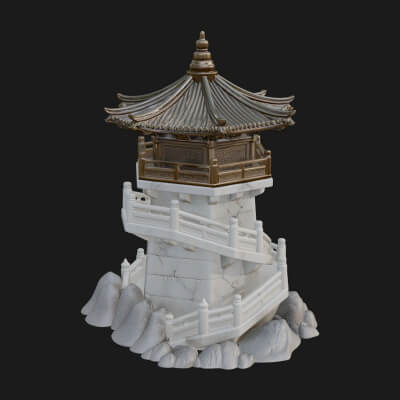Fortified Pagoda Tower Design 10 3D Print Model