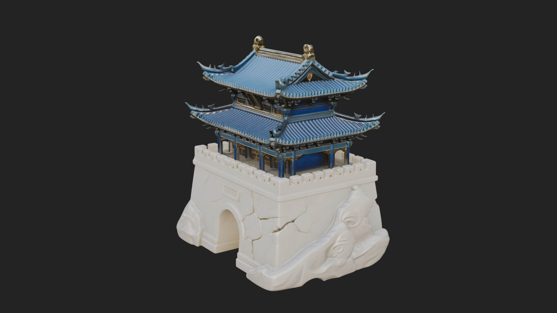Fortified Pagoda Tower Design 12 3D Print Model 3D Model