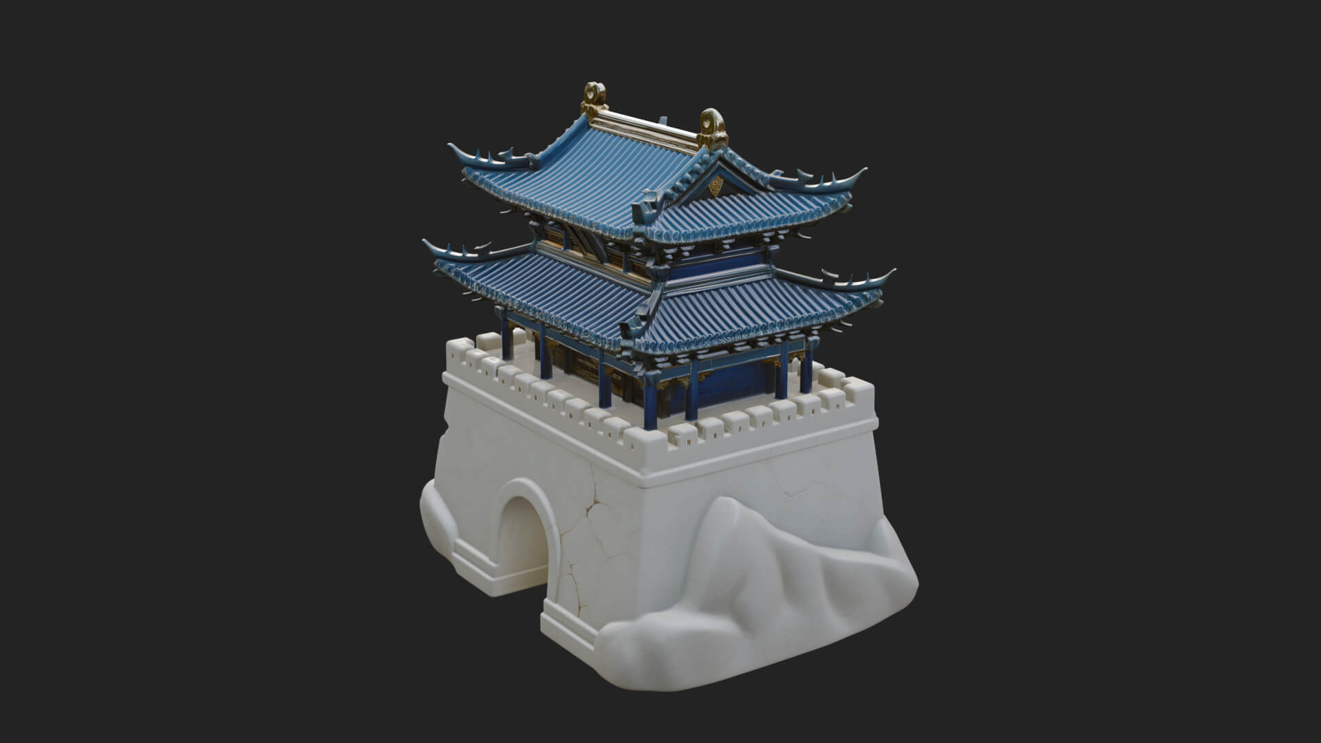 Fortified Pagoda Tower Design 12 3D Print Model 3D Model