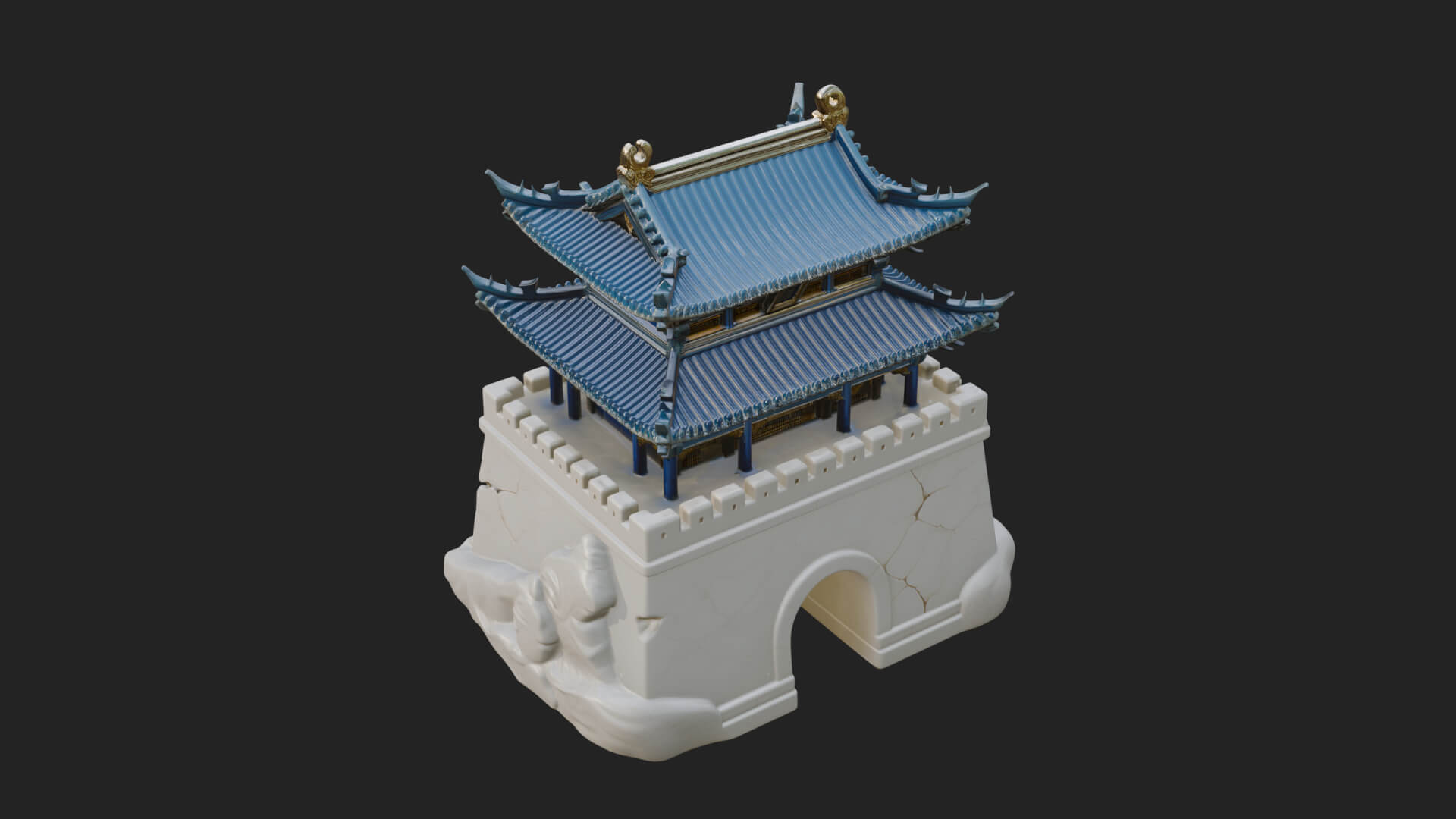 Fortified Pagoda Tower Design 12 3D Print Model 3D Model
