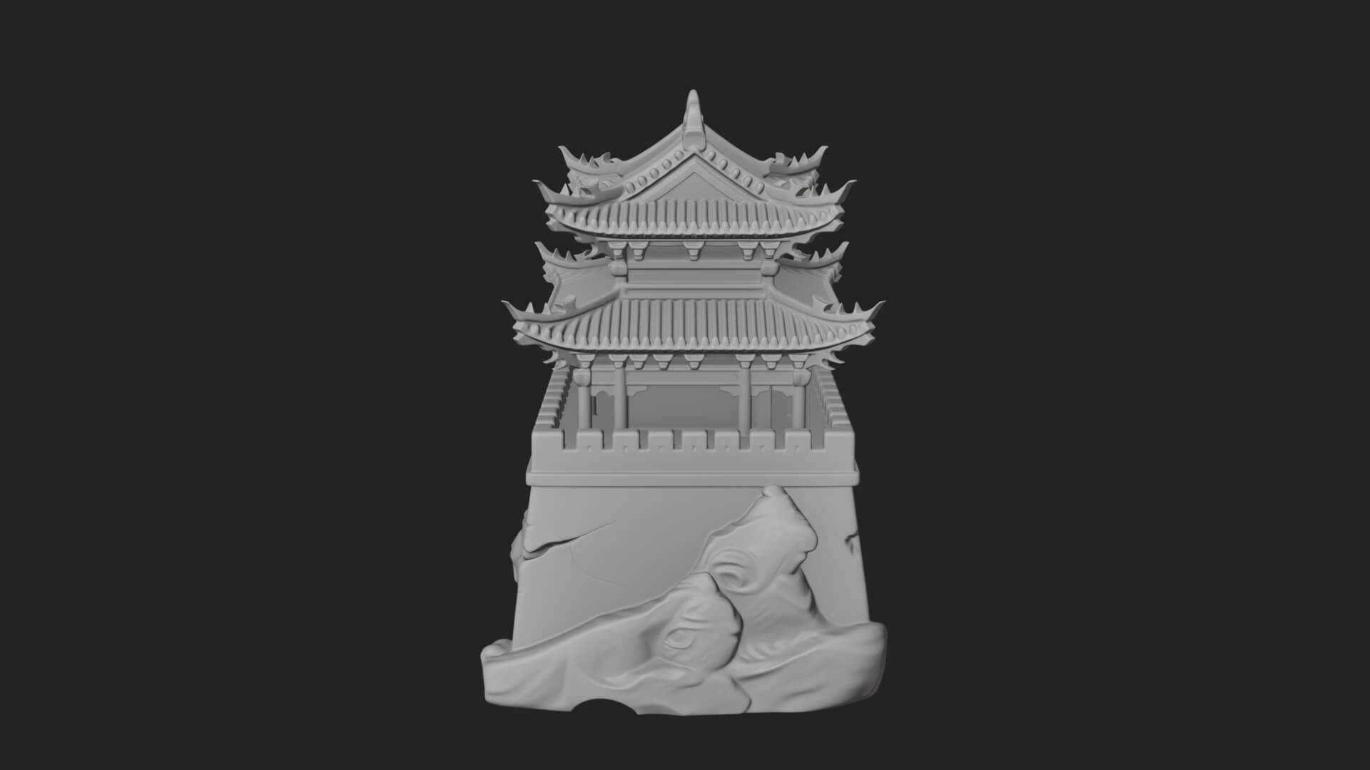 Fortified Pagoda Tower Design 12 3D Print Model 3D Model
