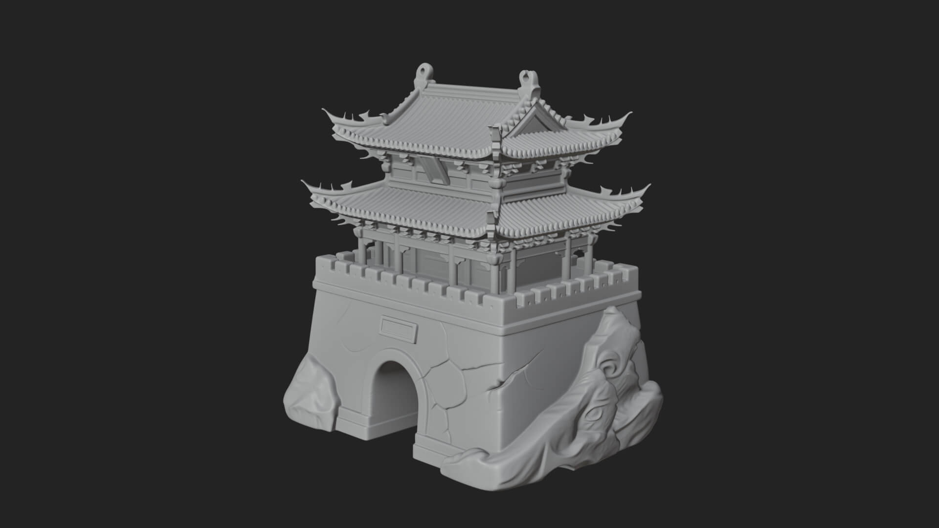 Fortified Pagoda Tower Design 12 3D Print Model 3D Model