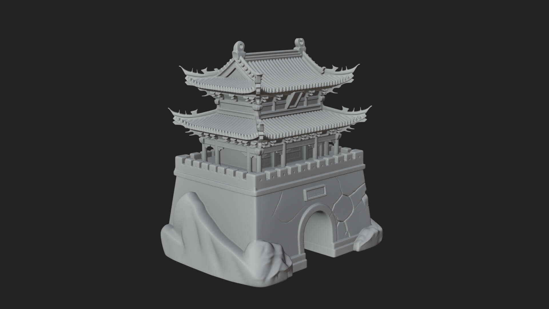 Fortified Pagoda Tower Design 12 3D Print Model 3D Model