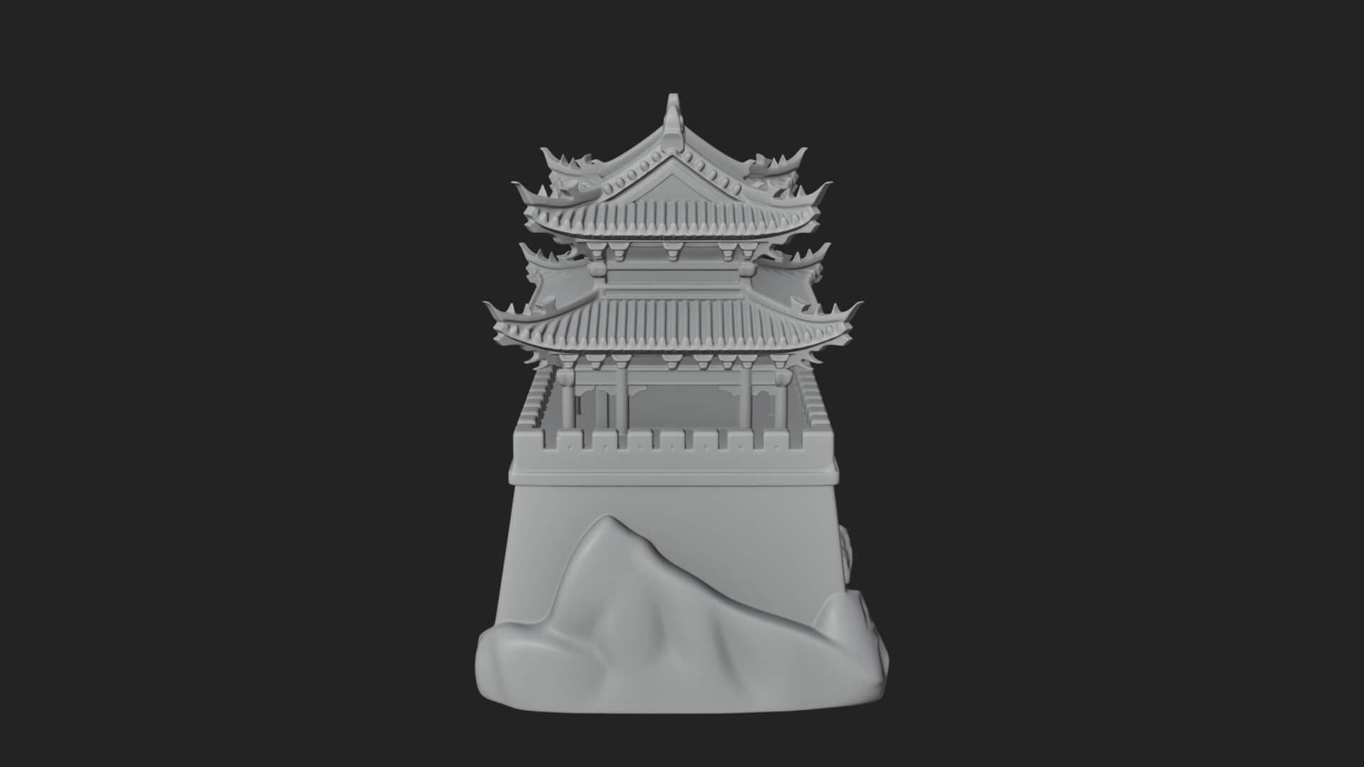 Fortified Pagoda Tower Design 12 3D Print Model 3D Model