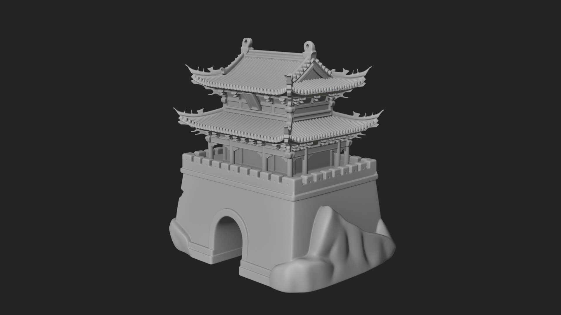 Fortified Pagoda Tower Design 12 3D Print Model 3D Model