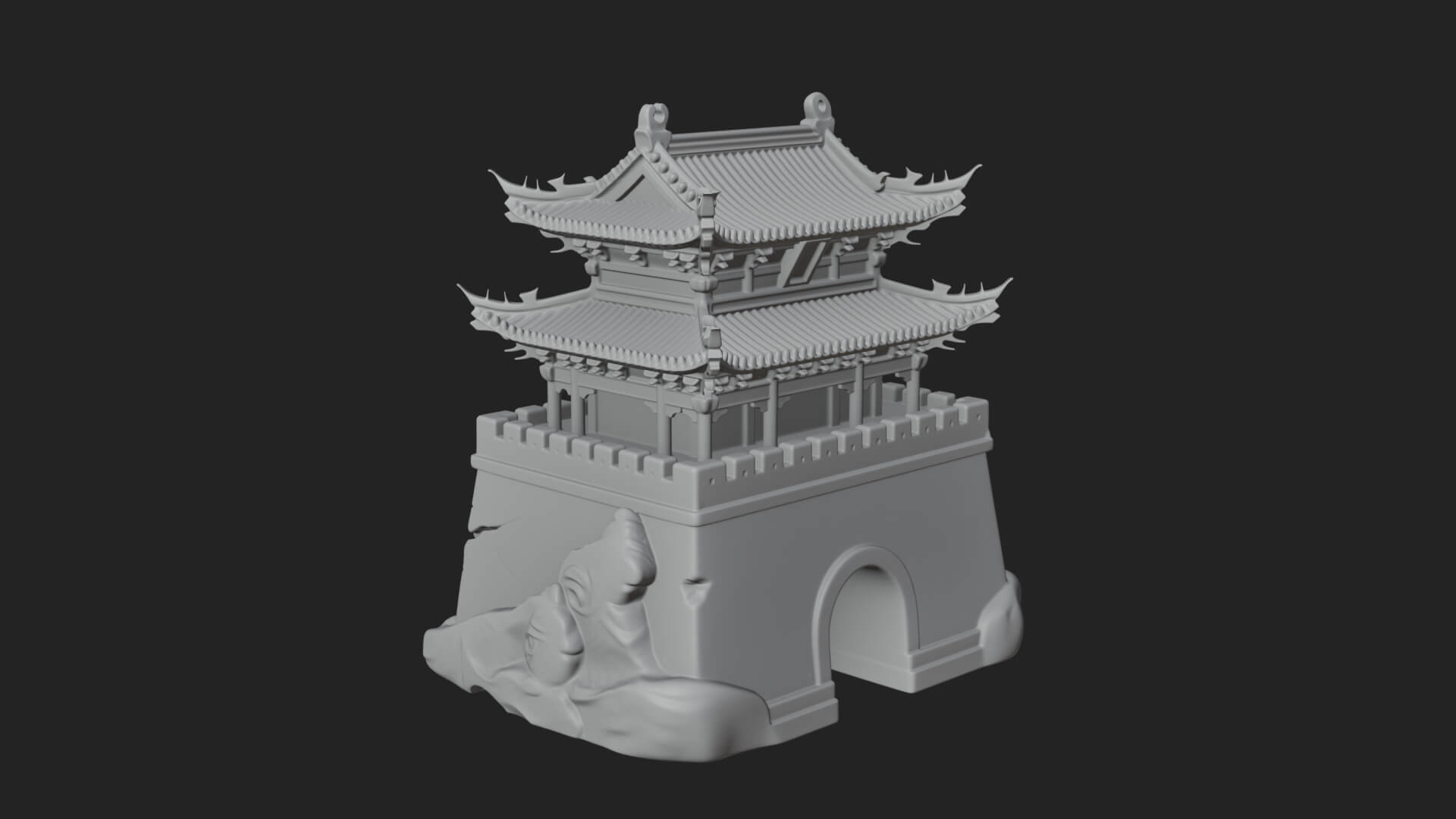 Fortified Pagoda Tower Design 12 3D Print Model 3D Model