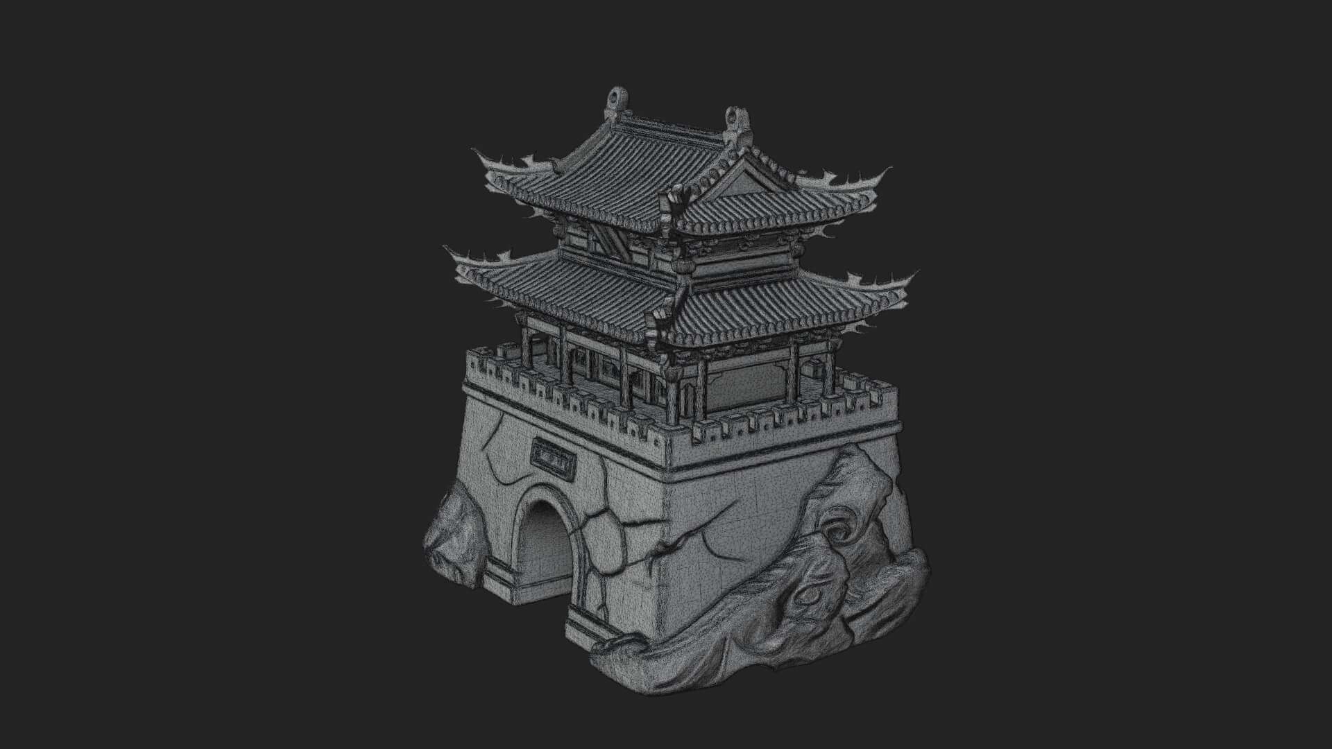 Fortified Pagoda Tower Design 12 3D Print Model 3D Model