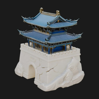 Fortified Pagoda Tower Design 12 3D Print Model