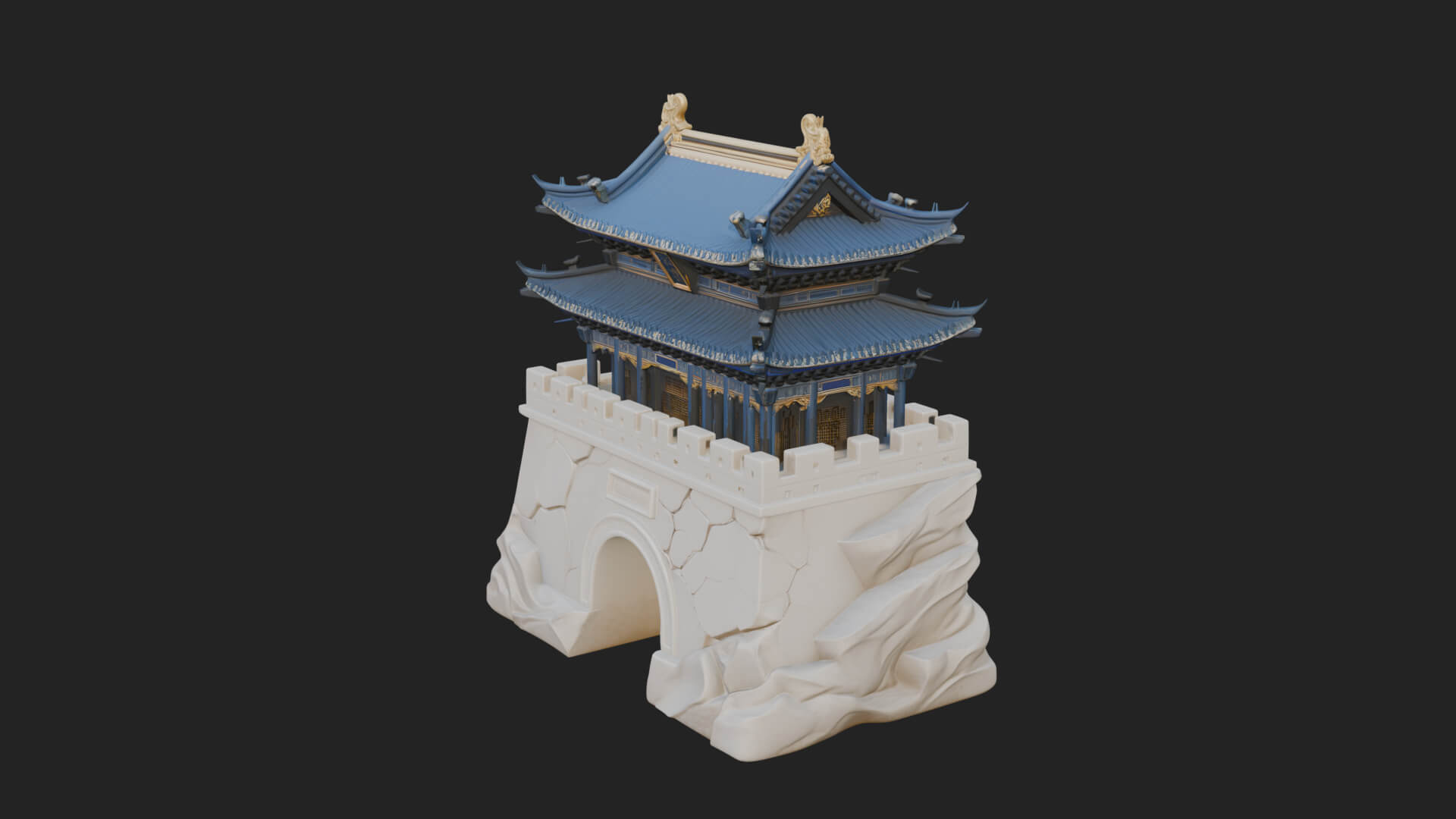 Fortified Pagoda Tower Design 13 3D Print Model 3D Model