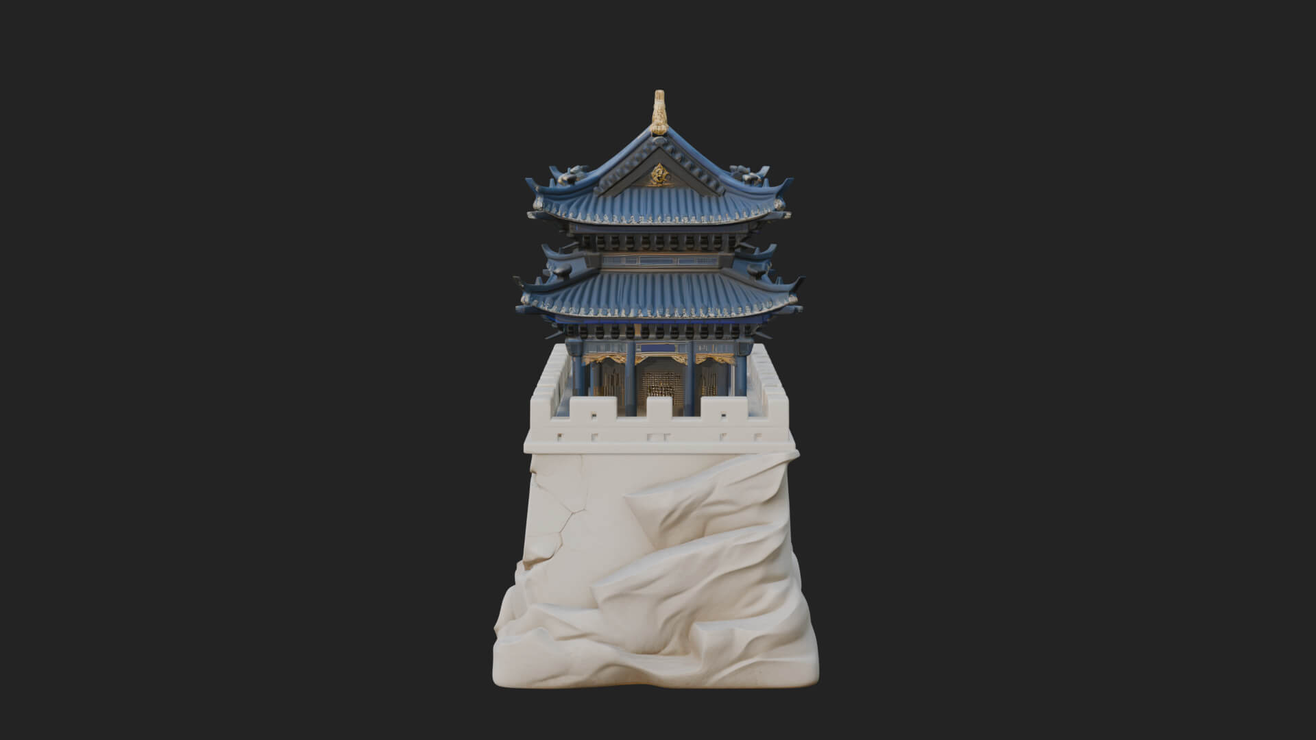 Fortified Pagoda Tower Design 13 3D Print Model 3D Model