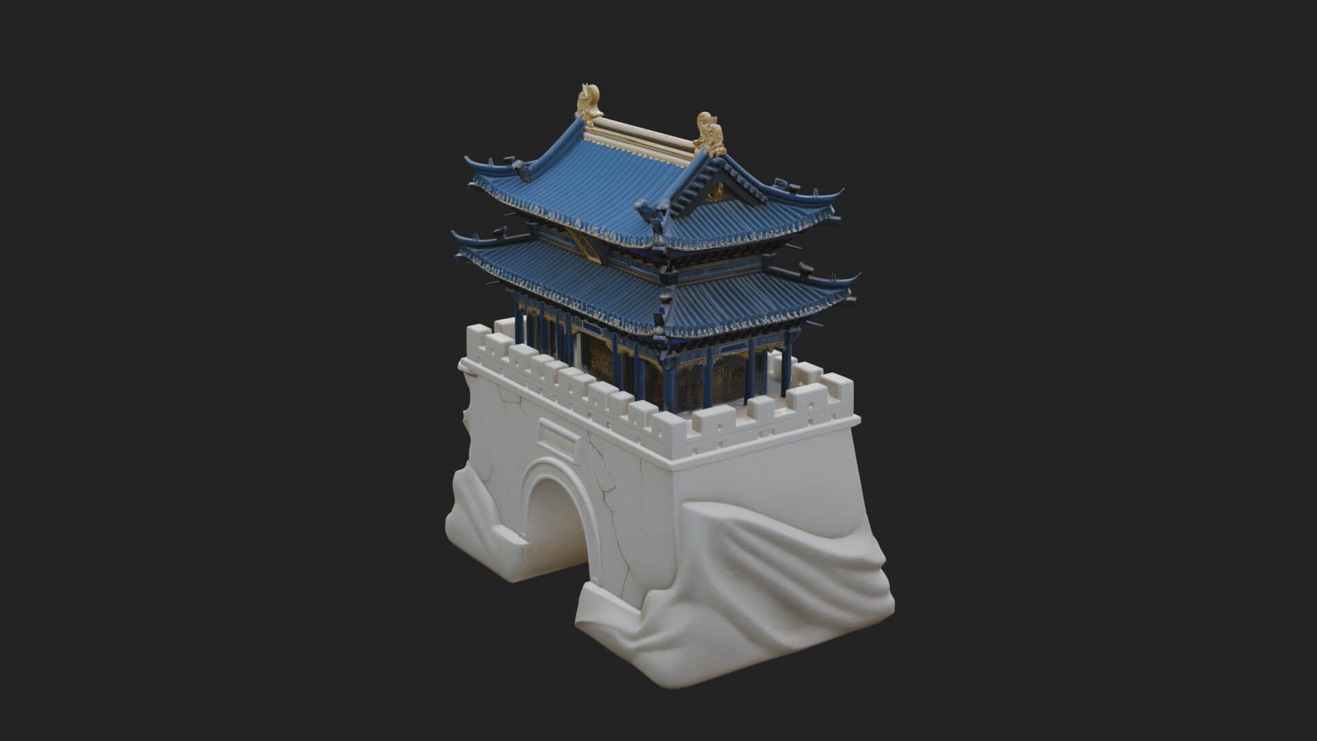Fortified Pagoda Tower Design 13 3D Print Model 3D Model