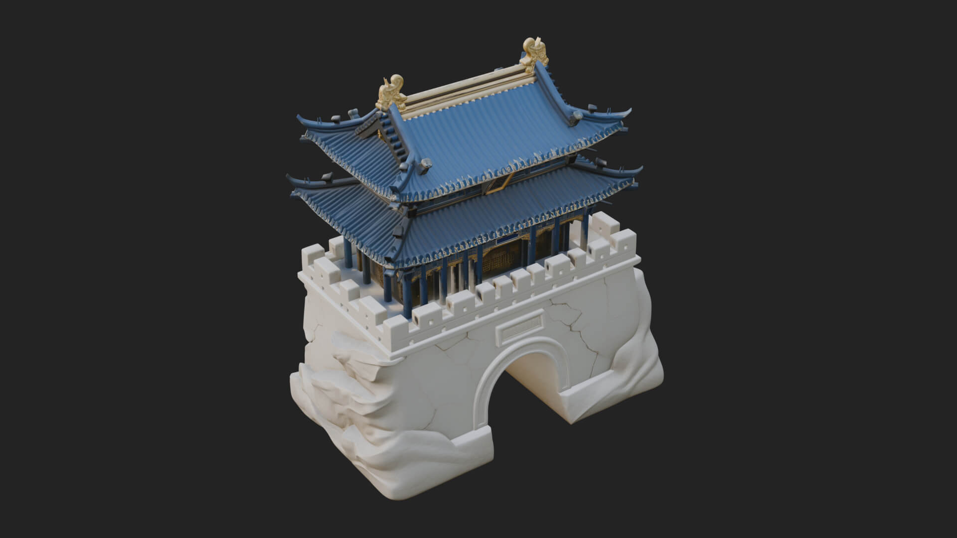 Fortified Pagoda Tower Design 13 3D Print Model 3D Model