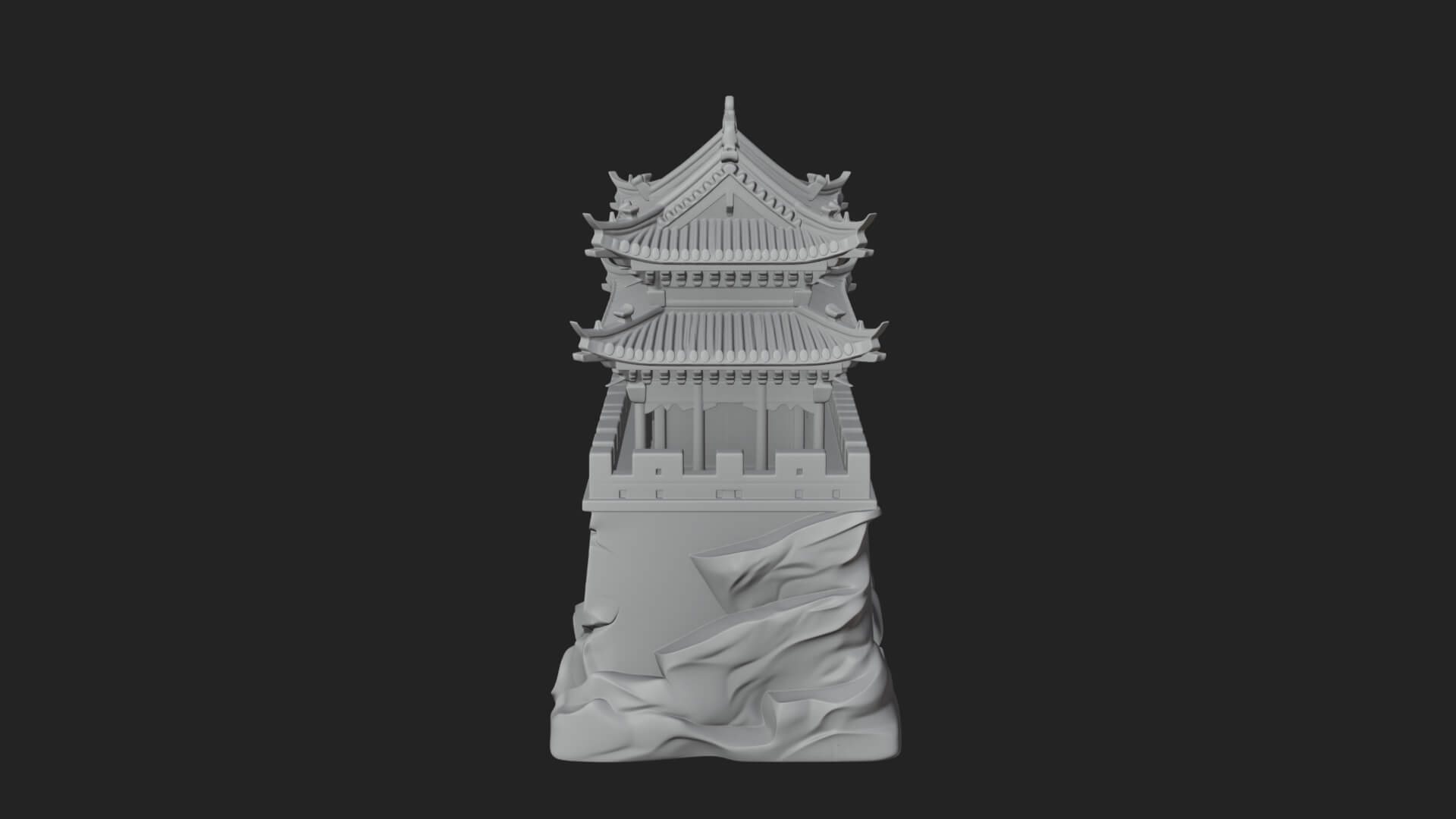 Fortified Pagoda Tower Design 13 3D Print Model 3D Model