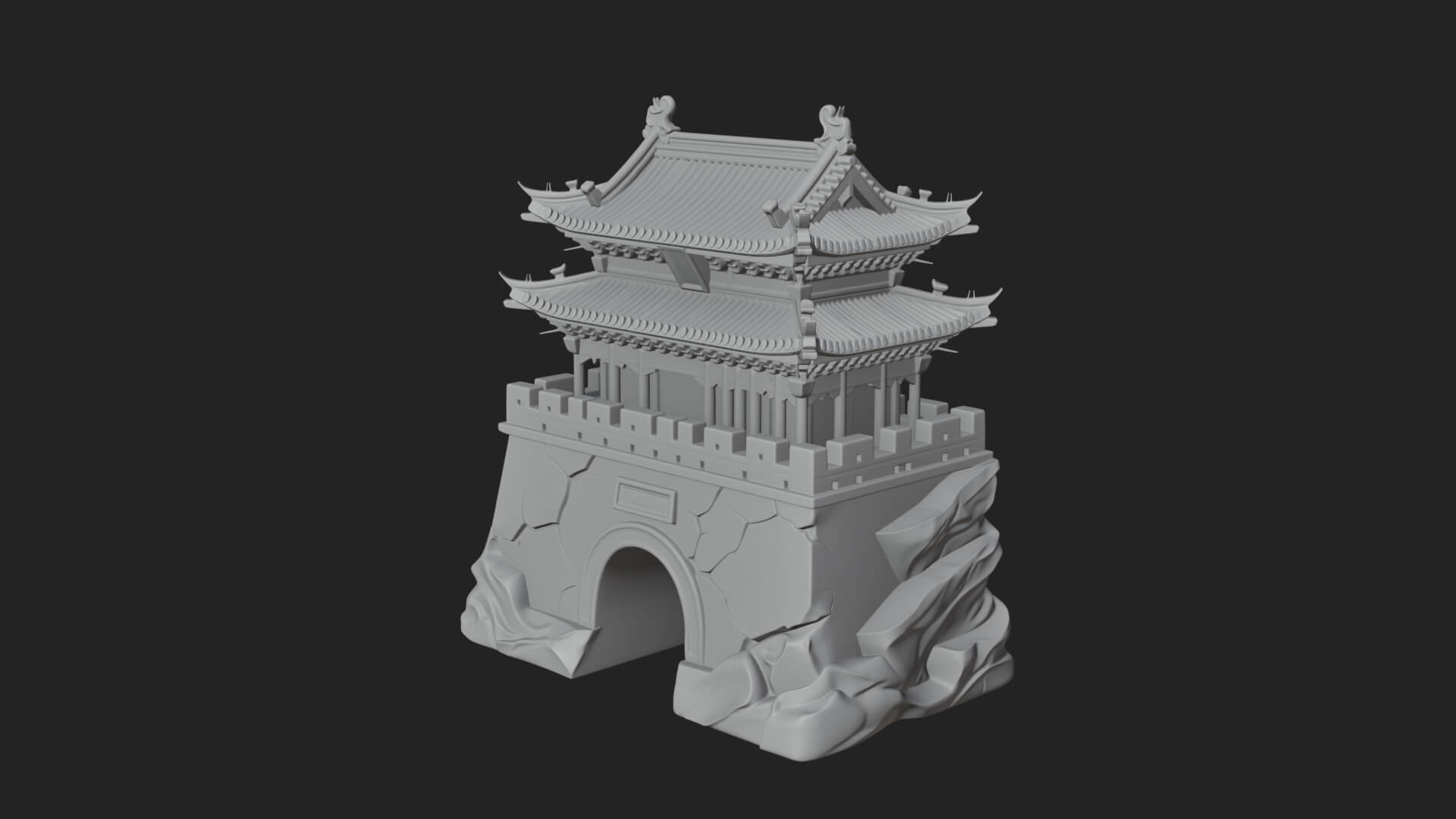 Fortified Pagoda Tower Design 13 3D Print Model 3D Model