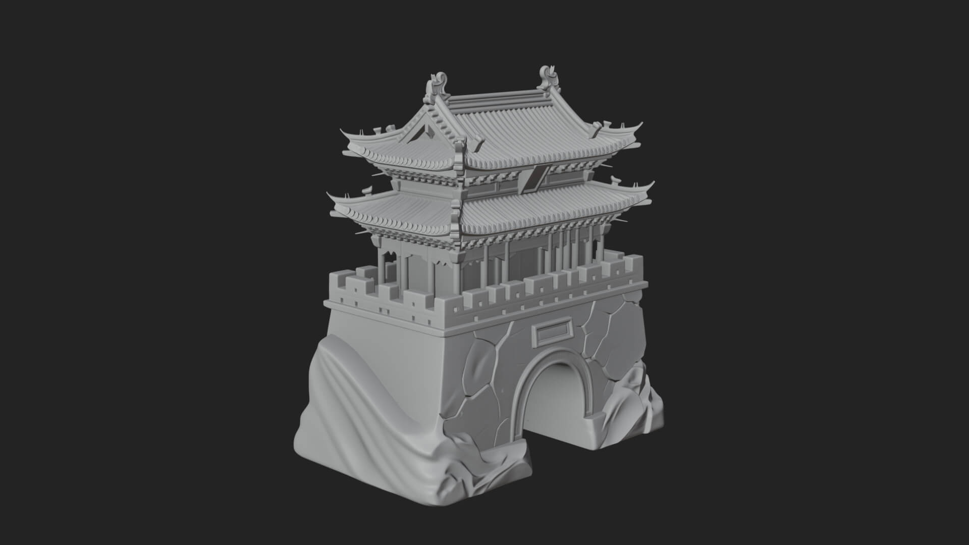 Fortified Pagoda Tower Design 13 3D Print Model 3D Model