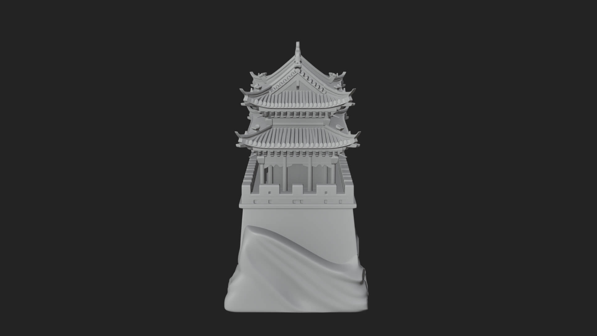 Fortified Pagoda Tower Design 13 3D Print Model 3D Model