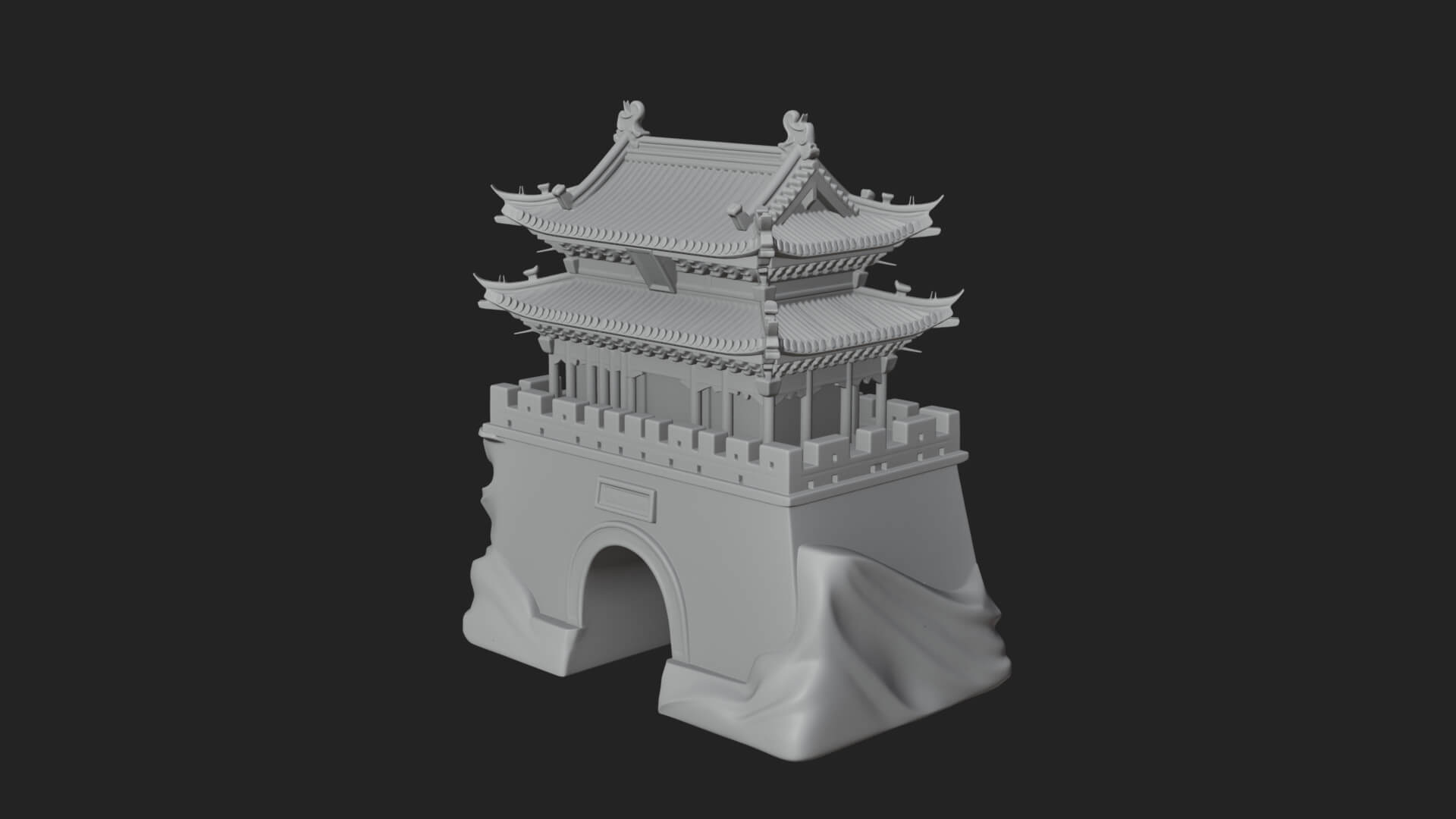Fortified Pagoda Tower Design 13 3D Print Model 3D Model