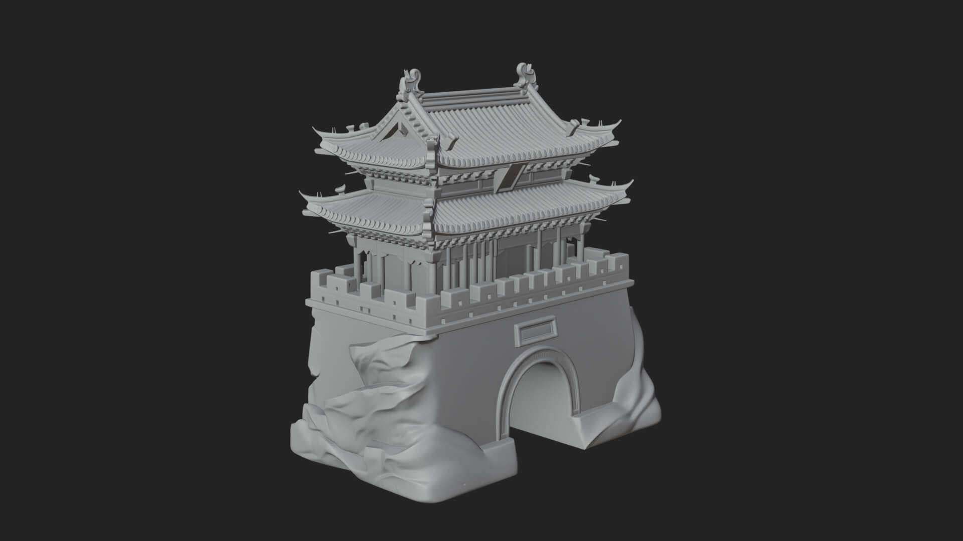 Fortified Pagoda Tower Design 13 3D Print Model 3D Model