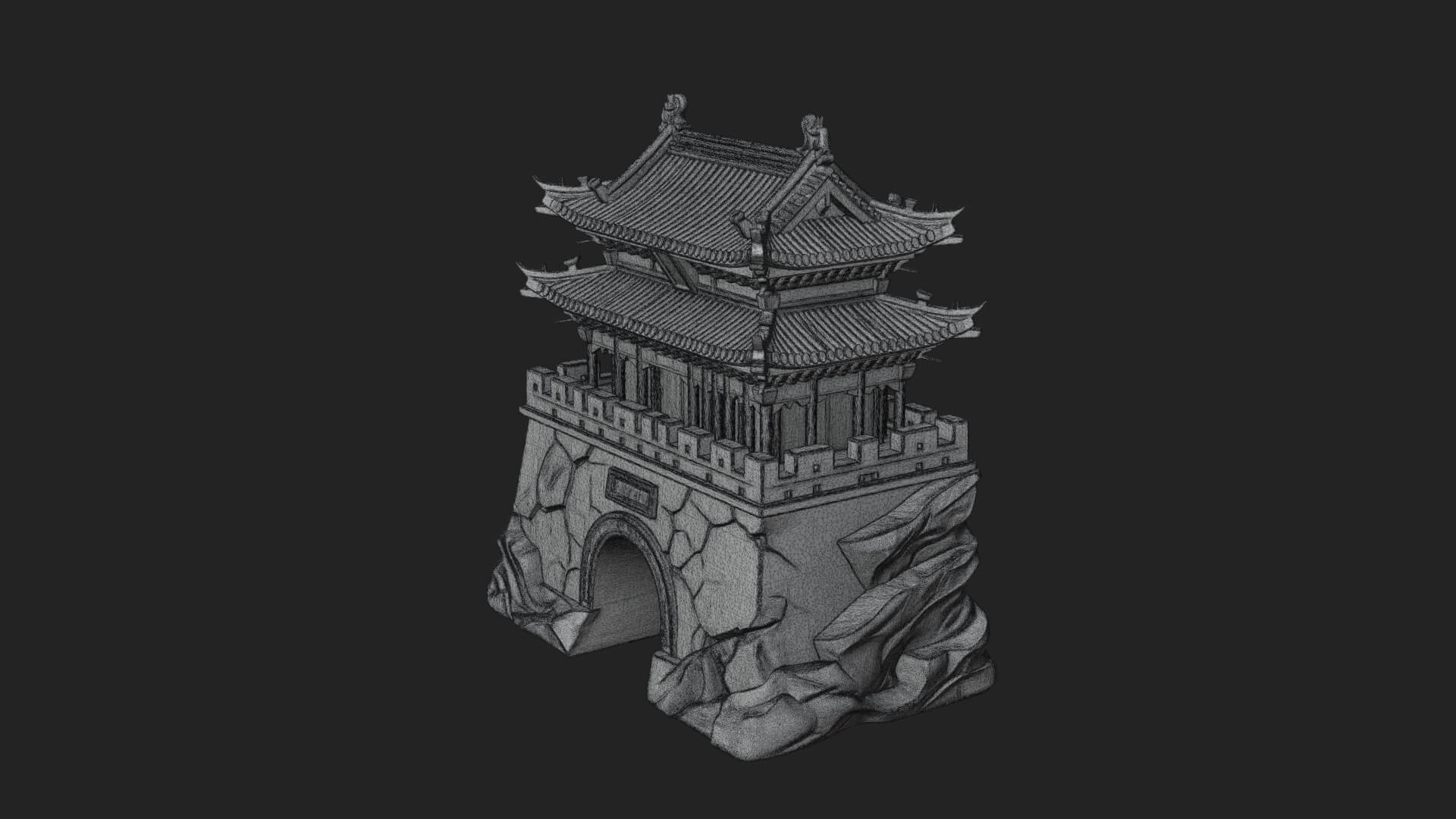 Fortified Pagoda Tower Design 13 3D Print Model 3D Model
