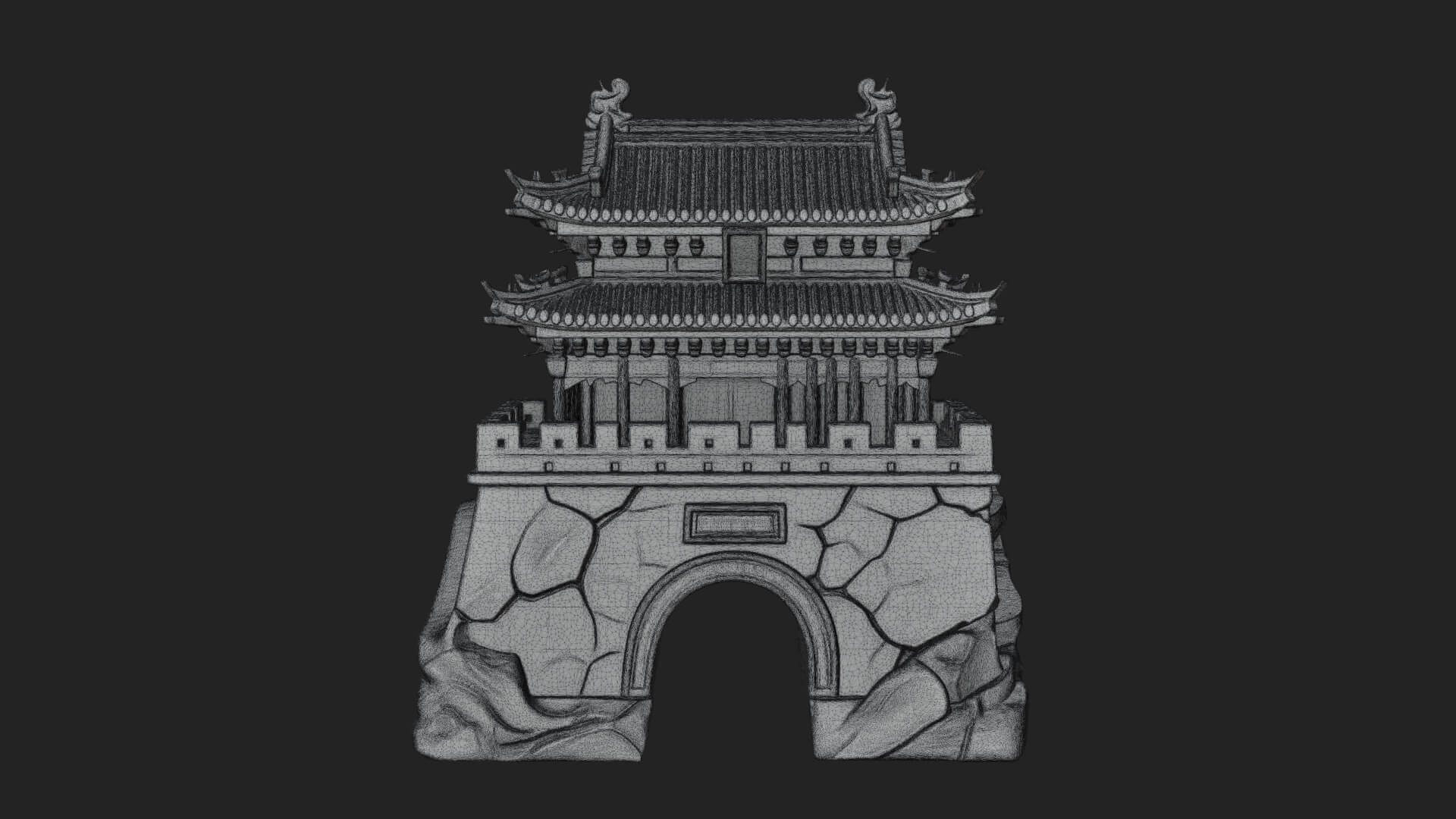 Fortified Pagoda Tower Design 13 3D Print Model 3D Model