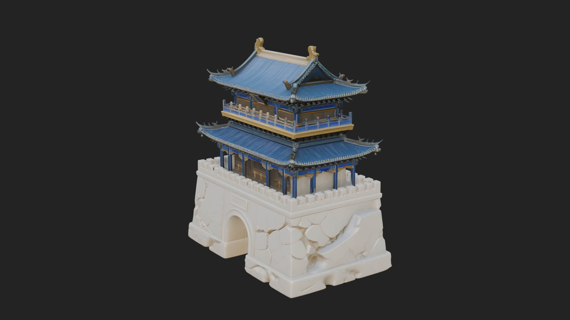 Fortified Pagoda Tower Design 14 3D Print Model 3D Model