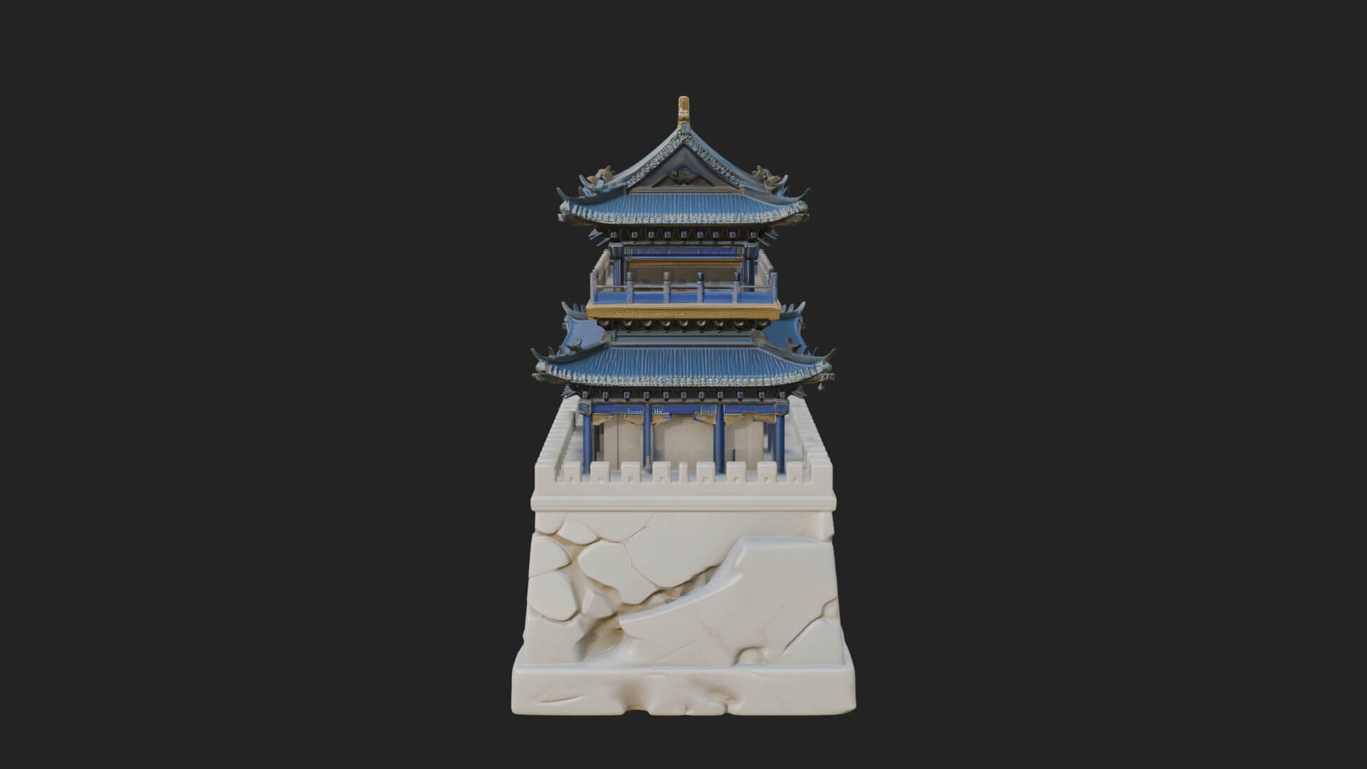 Fortified Pagoda Tower Design 14 3D Print Model 3D Model